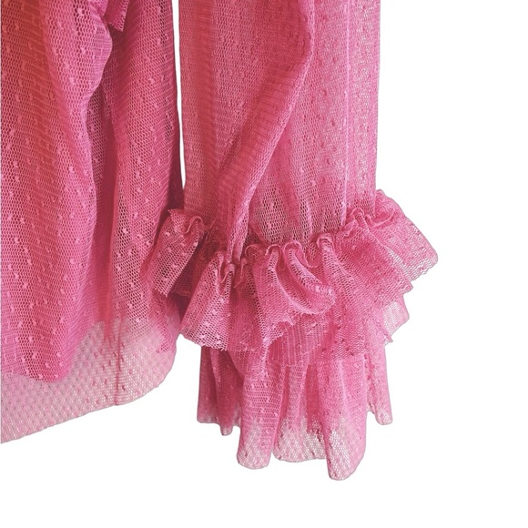 River Island pink lace and ruffles and tiered whimsical maternity top size 14 - Picture 4 of 10